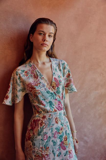 Eva Floral Wrap Dress Beulah London