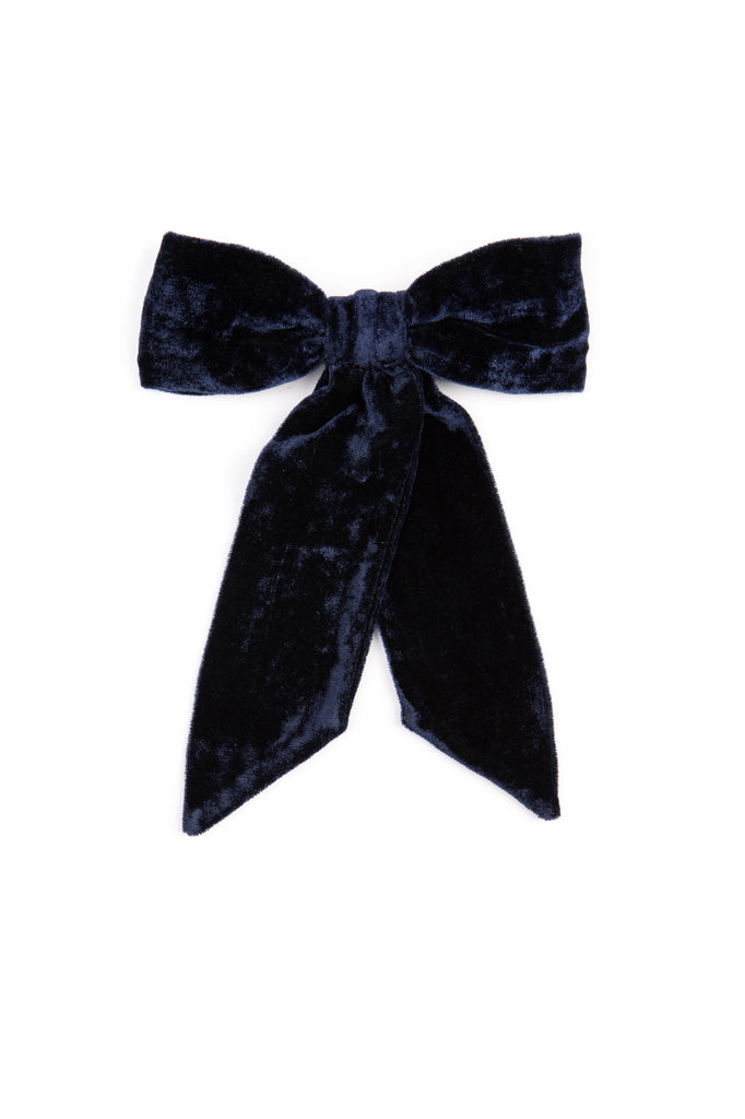 Bow Navy Velvet