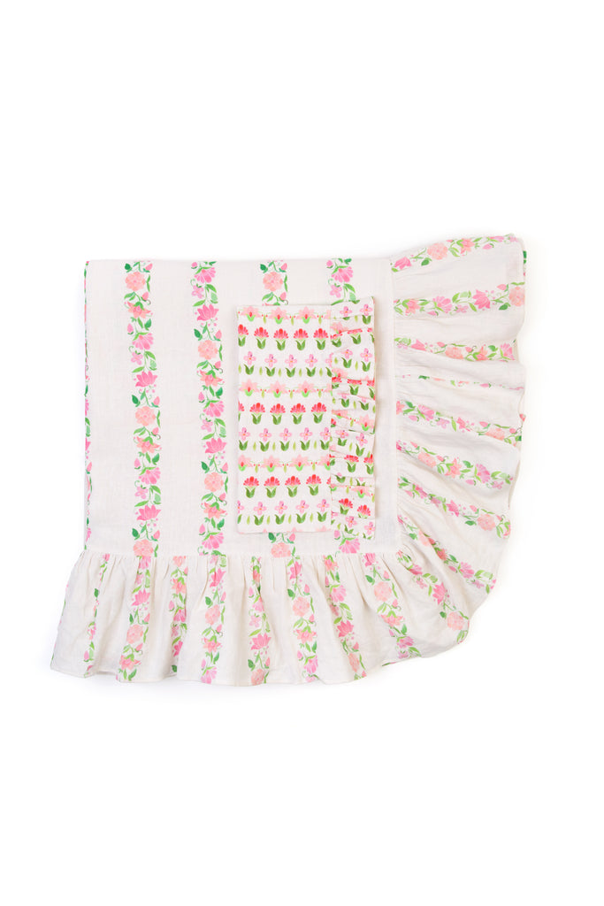 Floral Motif Napkins - Set of 4