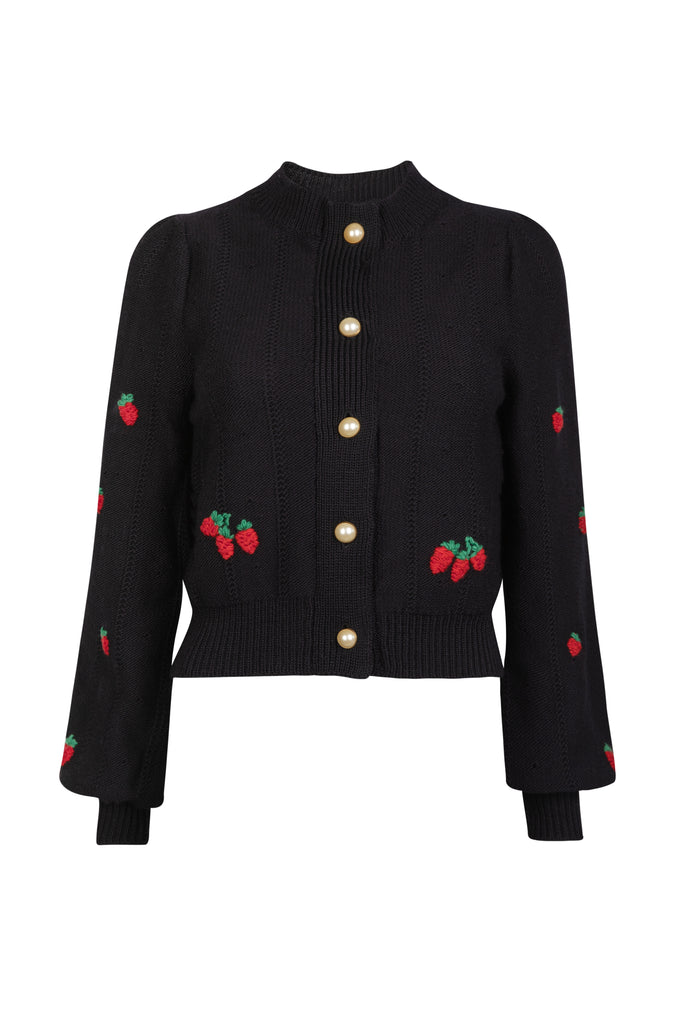 Black Strawberry Cardigan